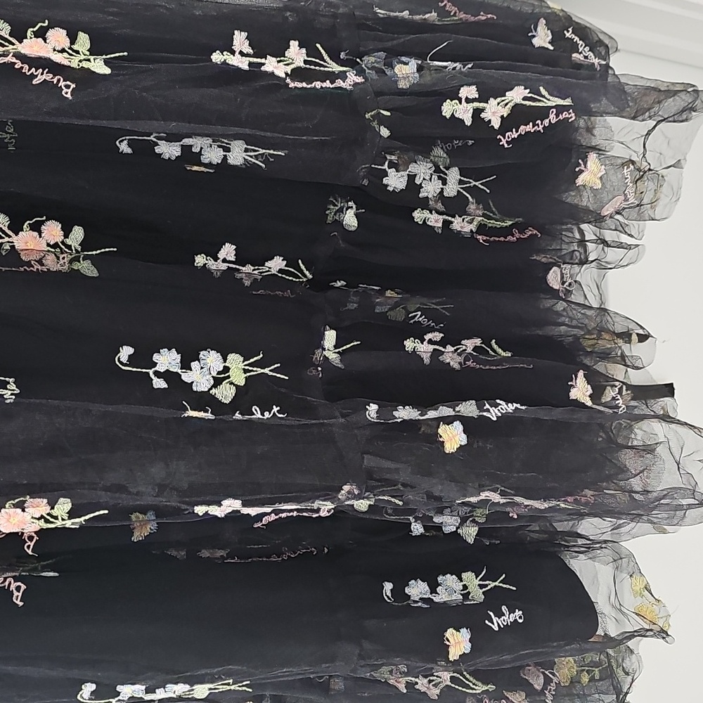 Floral Dress With Embroidery Sleeveless Formal Tulle Gown Size 20W - Picture 6 of 15